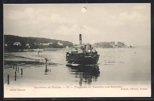 AK Toulon, Traversée de Tamaris aux Sablettes en bateau