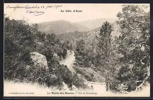 AK Col de Gratteloup, Vue des Monts des Maures sur la Côte d`Azur
