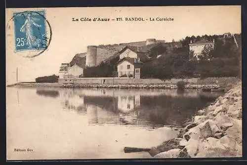 AK Bandol, La Corniche am Wasser mit historischen Gebäuden