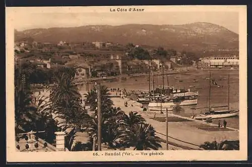 AK Bandol, Vue générale sur le port et les collines environnantes