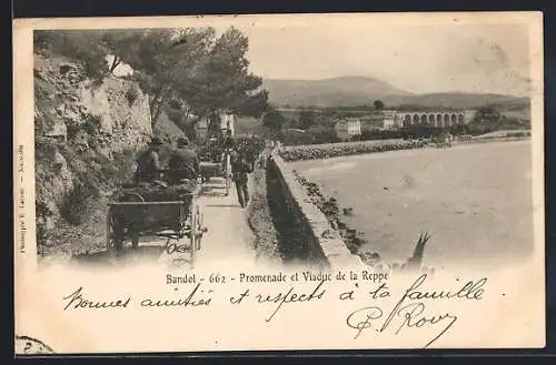 AK Bandol, Promenade et Viaduc de la Reppe