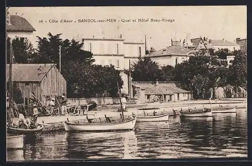 AK Bandol-sur-Mer, Quai et Hôtel Beau-Rivage