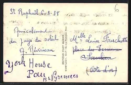 AK Saint-Raphaël, Promenade ombragée du Bd Félix-Martin avec palmiers et vue sur le bord de mer