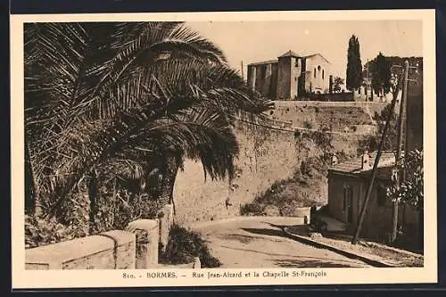 AK Bormes, Rue Jean-Aicard et la Chapelle St-Francois