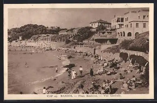 AK Bandol, Plage Renécros, Vue Générale