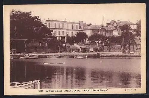 AK Bandol, Hôtel Beau-Rivage et vue sur le rivage de la Côte d`Azur