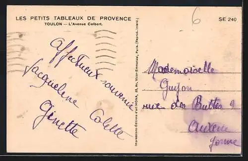 AK Toulon, L`Avenue Colbert
