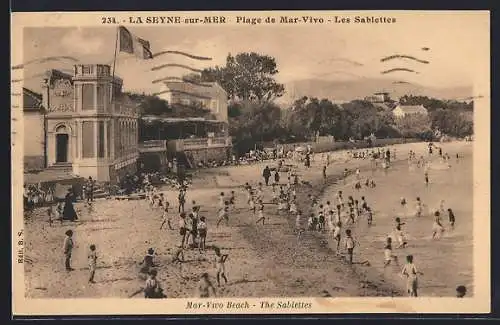 AK La-Seyne-sur-Mer, plage de mar-vivo, les salbettes