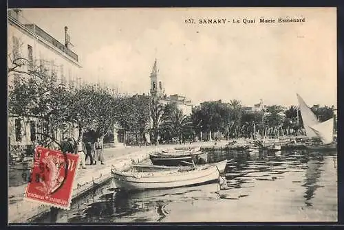 AK Sanary, le quai Marie Esménard, bateaux