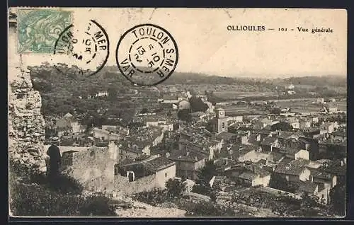 AK Ollioules, Vue générale du village et paysages environnants