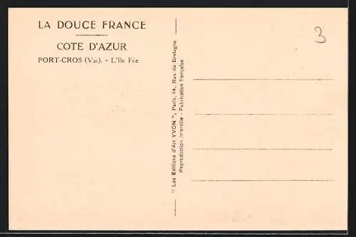 AK Port-Cros, Vue sur la plage et les collines environnantes