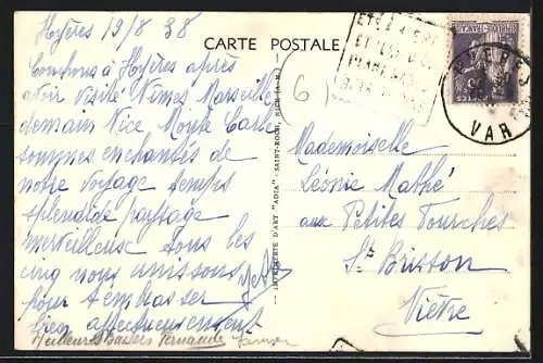 AK Port-Cros, Vue du Château-Fort et d`un bateau dans la baie