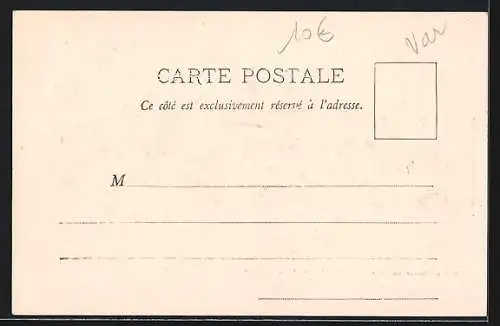 AK Porquerolles, Vue générale avec bateaux et fort en arrière-plan