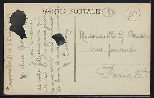 AK Porquerolles, La visite des filets et bateaux au port