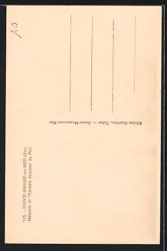 AK Sainte-Maxime, Vue du port avec bateau et palmiers en arrière-plan