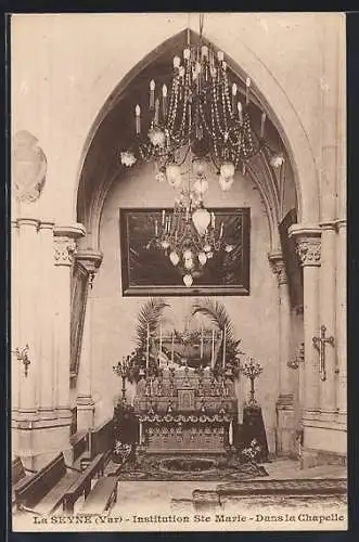 AK La Seyne, Institution Ste Marie, Dans la chapelle