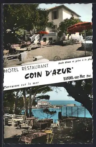 AK Bandol-sur-Mer, Hôtel Restaurant Coin d`Azur avec terrasses sur la mer et accès privé à la plage