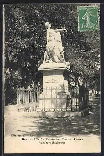 AK Barjols, Monument Martin Bidouré par le sculpteur Récubert