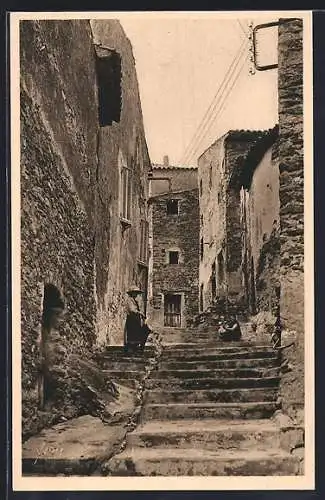 AK Bormes-les-Mimosas, Vieille Rue et escaliers pittoresques