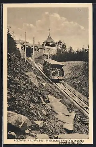 AK Wildbad, Bergbahn mit Höhenstation und Restaurant Sommerberg