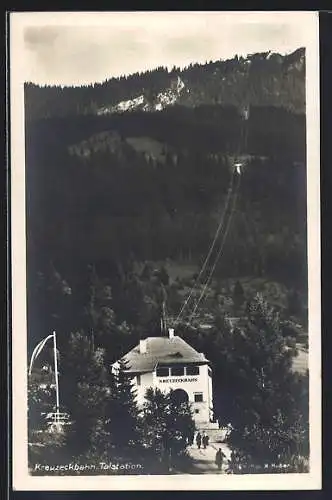 AK Garmisch-Partenkirchen, Talstation der Kreuzeckbahn / Seilbahn