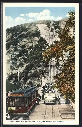 AK Mt. Lowe, California, Great Incline, Bergbahn