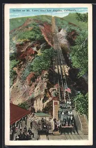 AK Los Angeles, California, Incline on Mt. Lowe, Bergbahn