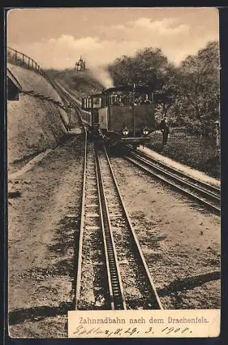 AK Zahnradbahn nach dem Drachenfels
