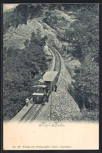 AK Rigi-Bahn mit Panorama