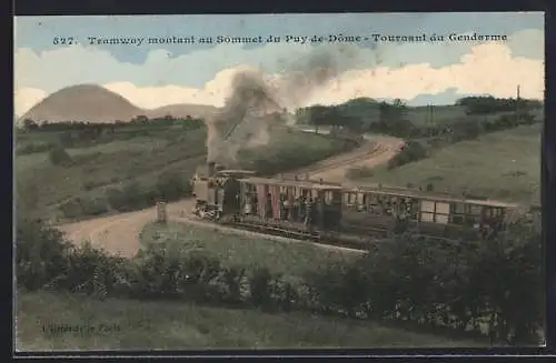 AK Tramway montant au Sommet du Puy-de-Dôme, Bergbahn