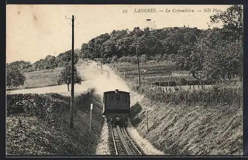 AK Langres, La Crèmaillère, Bergbahn
