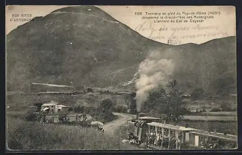 AK Col de Ceyssat, L`Arrivee, Bergbahn erreicht Station