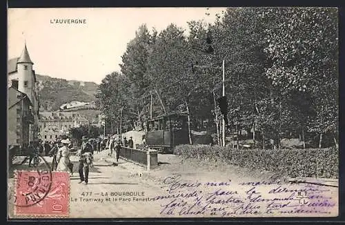 AK La Bourboule /Auvergne, Le Tramway et le Parc Fenestre