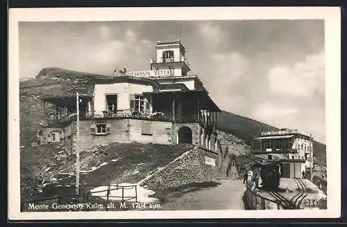 AK Monte Generoso Kulm, Ristorante Vetta mit Bergbahn