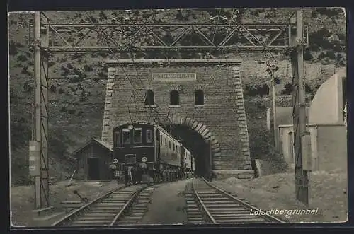 AK Lötschbergtunnel, schweizer Eisenbahn
