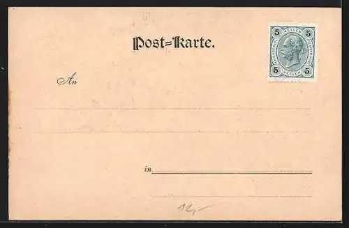 Lithographie Kahlenberg, Hotel bei Mondschein, Aussichtsturm, Zahnradbahn System Rigi