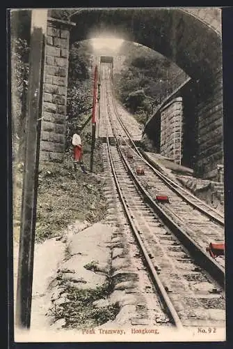 AK Hongkong, Peak Tramway, looking up the hill