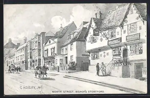 Künstler-AK Bishop`s Stortford, North Street