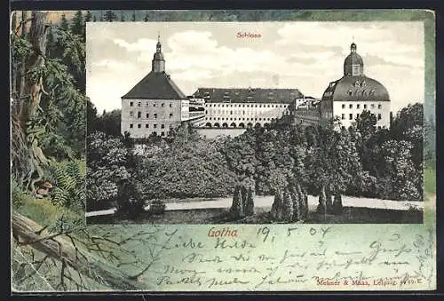 AK Gotha, Ansicht des Schlosses