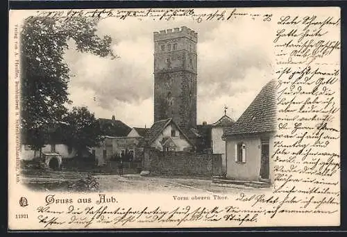 AK Aub / Mainfranken, Partie vorm oberen Thor