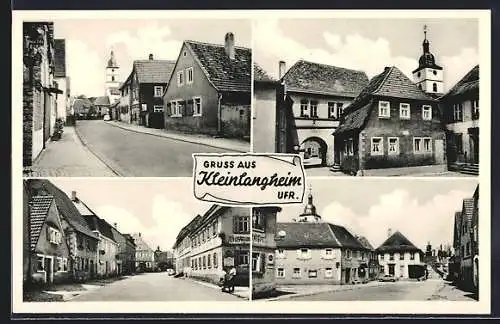 AK Kleinlangheim /Ufr., Gasthaus mit Strassenpartien und Kirchturm