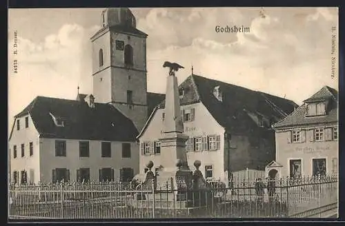 AK Gochsheim, Gasthaus zur Rose an der Kirche