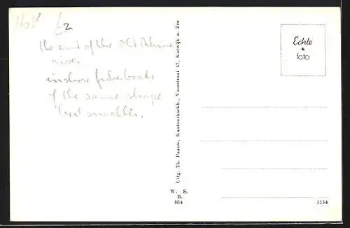 AK Katwijk aan Zee, Uitmonding Oude Rijn met kotters omstreeks 1900