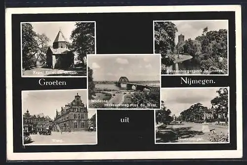 AK Nijmegen, Kronenburgerpark Kruittoren, Nassausingel, Waag