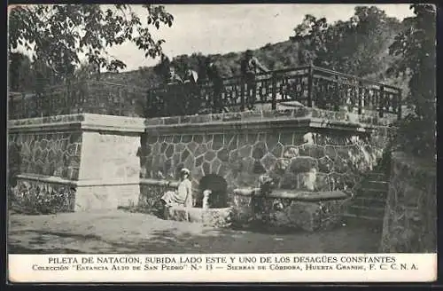 AK Sierras de Córdoba, Pileta de Natacion, Subida Lado este y uno de los Desagües constantes