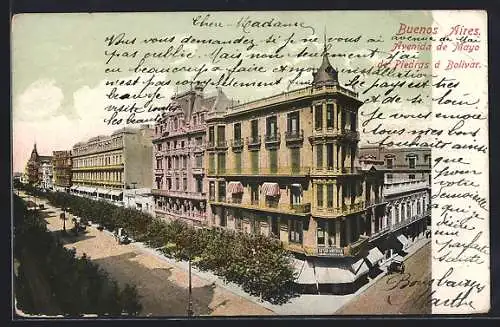 AK Buenos Aires, Avenida de Mayo de Piedras à Bolivar