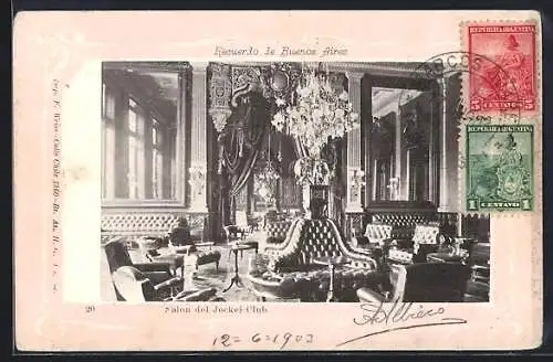 Präge-AK Buenos Aires, Salon del Jockey Club
