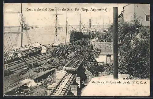 AK Rosario de Sta. Fé, Muelles y Embarcaderos del F. C. C. A.