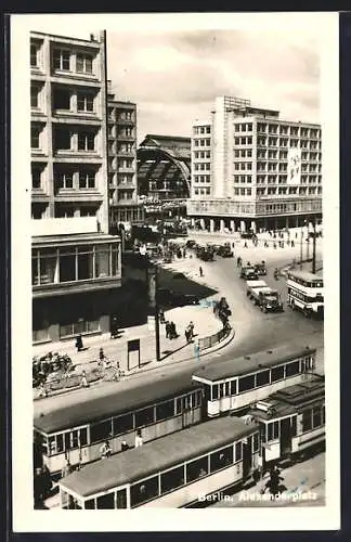 AK Berlin, Strassenbahn am Alexanderplatz