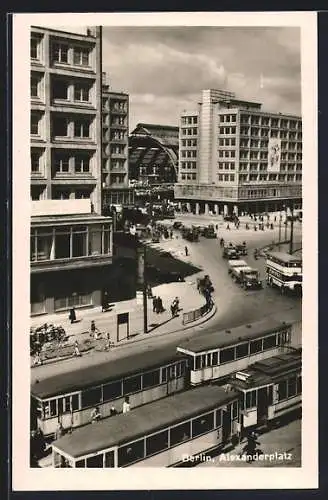 AK Berlin, Strassenbahn am Alexanderplatz